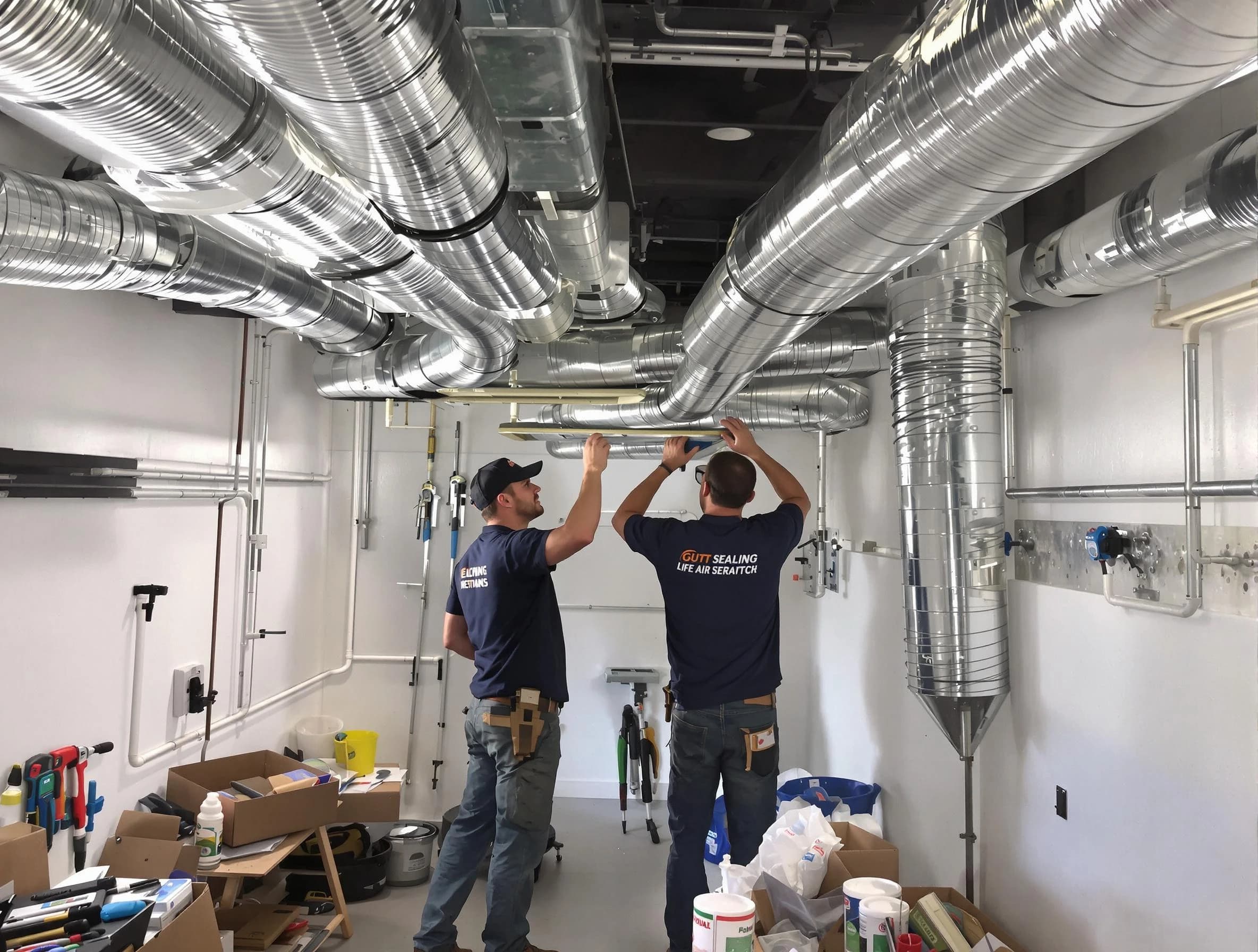 Hempfield Air Duct Cleaning technician applying professional duct sealing solutions in Hempfield