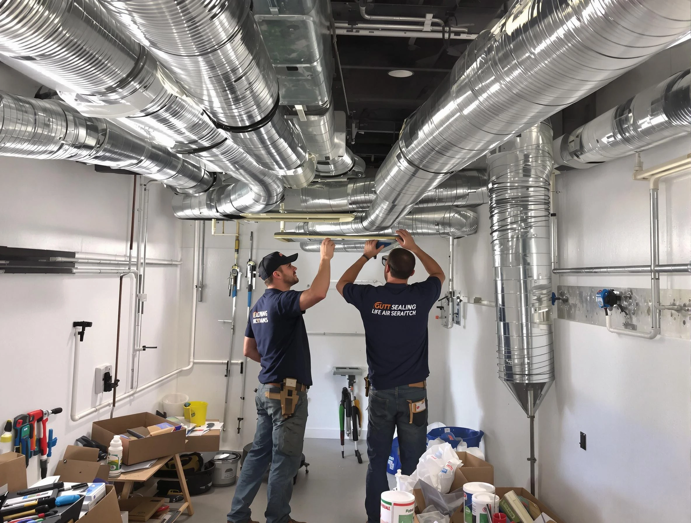 Hempfield Air Duct Cleaning technician applying professional duct sealing solutions in Hempfield