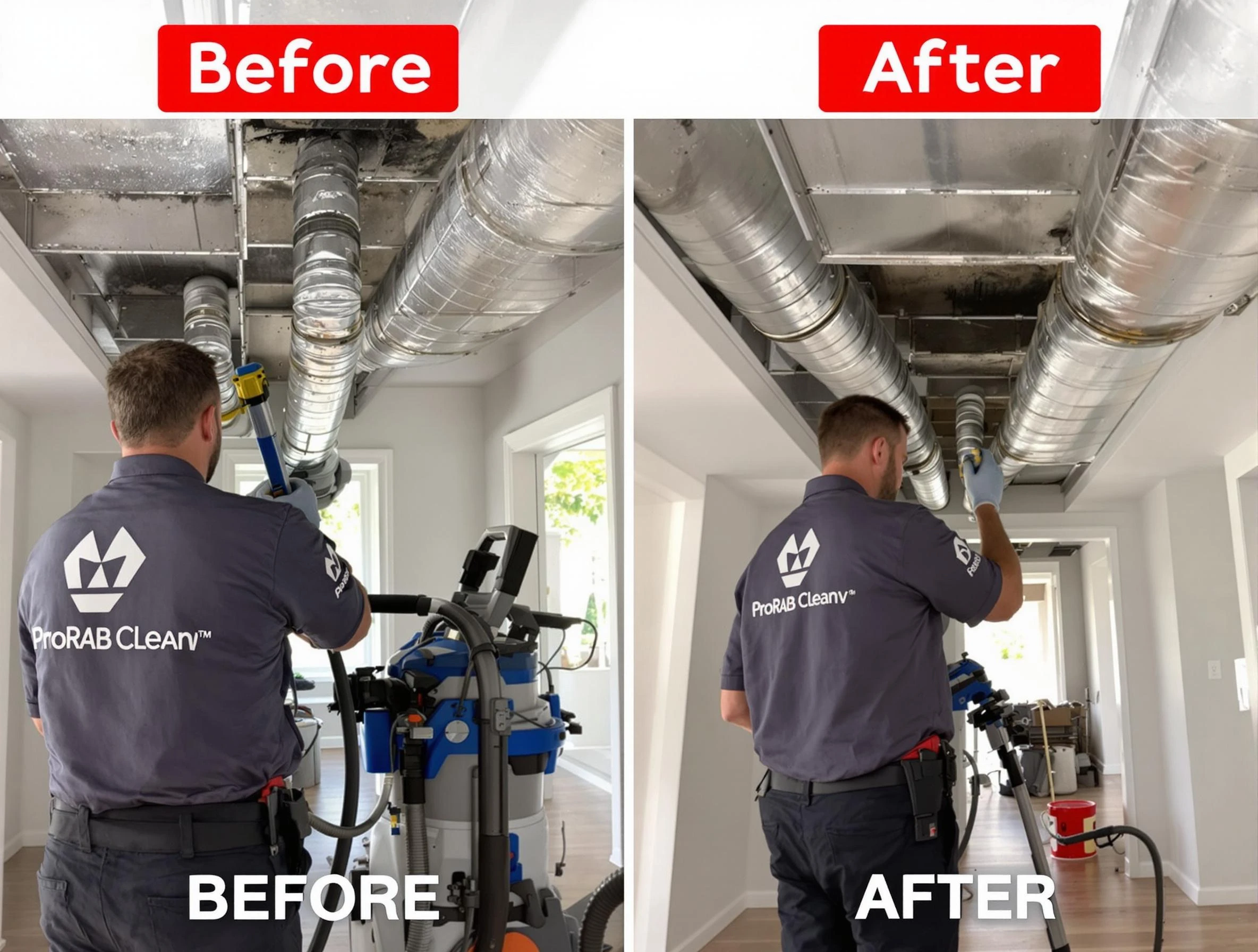 Hempfield Air Duct Cleaning expert performing thorough residential duct cleaning in a Hempfield home